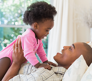 dad with toddler girl