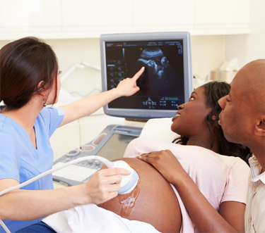 couple getting a sonogram